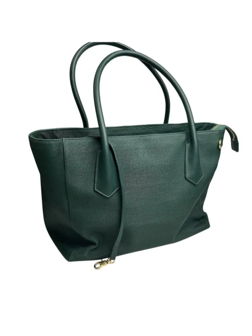 DAGNE DOVER Signature Legend Green Coated Canvas Large Laptop Tote Bag